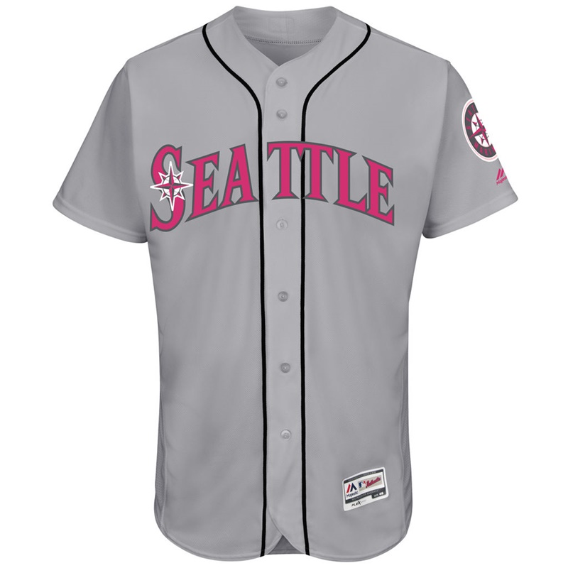 2017 Mother's Day Men Seattle Mariners Gray Flex Base Team Jersey