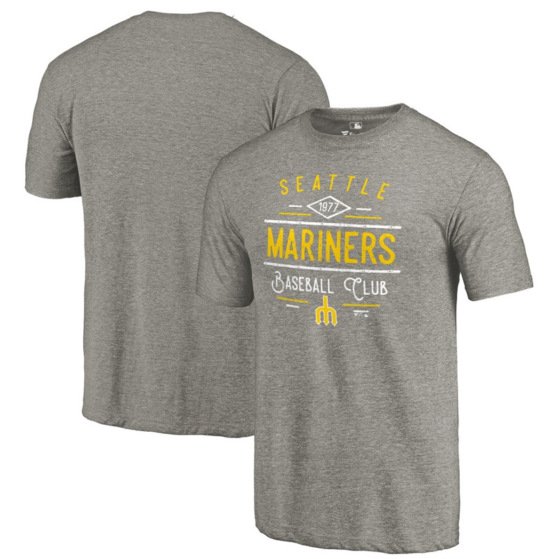 Seattle Mariners Gray Tri-Blend Doubleday T-Shirt - Men