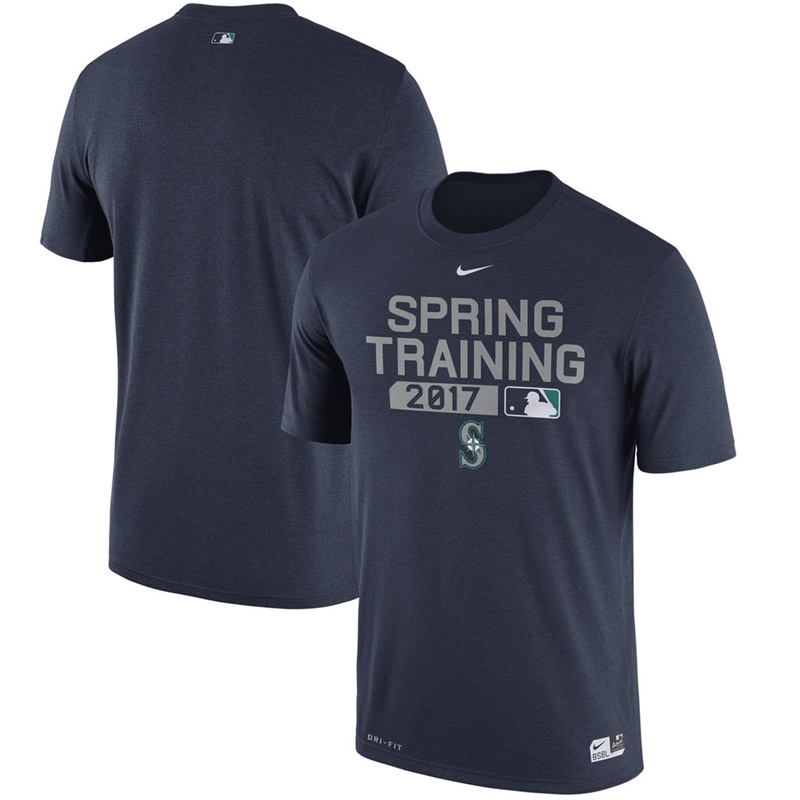 Men Seattle Mariners Navy 2017 Spring Training Team Issue Performance T-Shirt