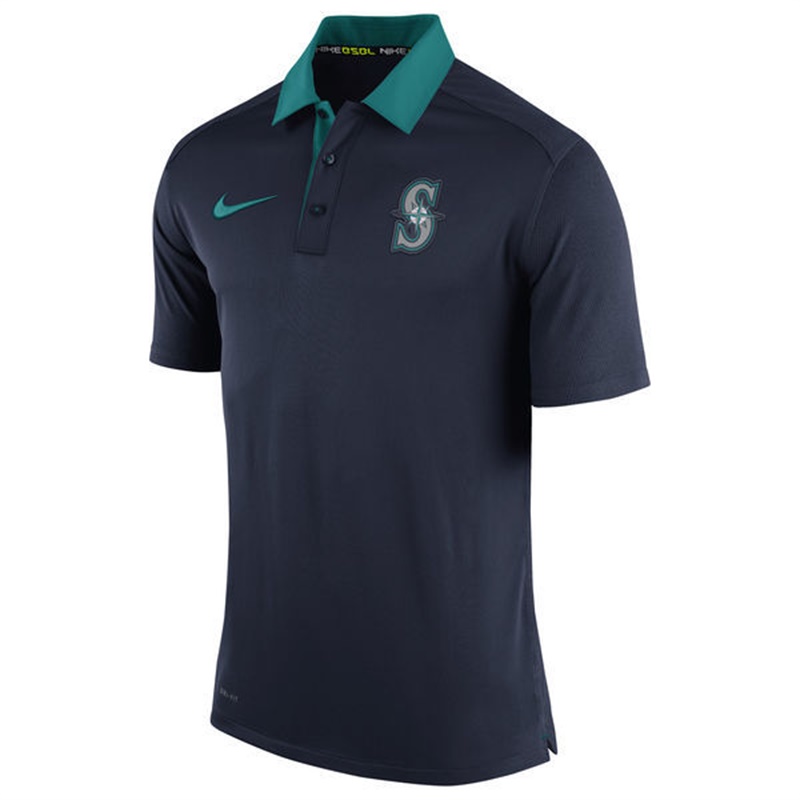 Men Seattle Mariners Navy Authentic Dri-FIT Elite Polo Shirt