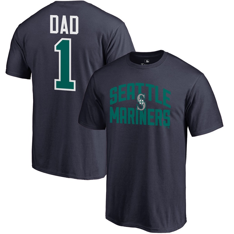 Men Big & Tall Seattle Mariners Dad #1 Navy T-Shirt