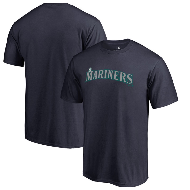 Men Seattle Mariners Big & Tall Team Wordmark Navy T-Shirt