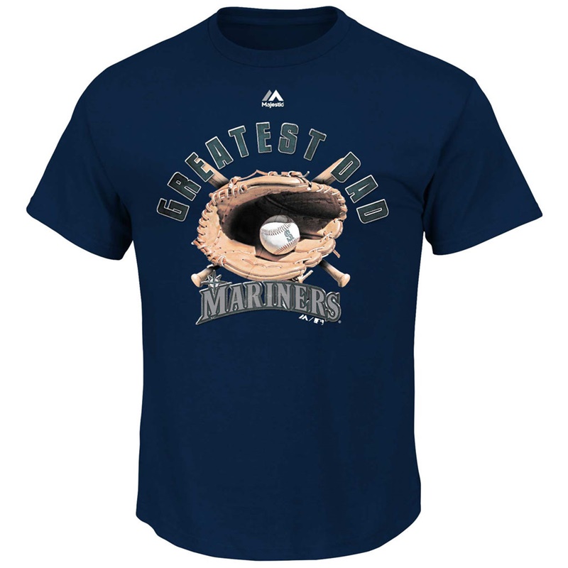 Men Greatest Dad II Seattle Mariners Navy T-Shirt