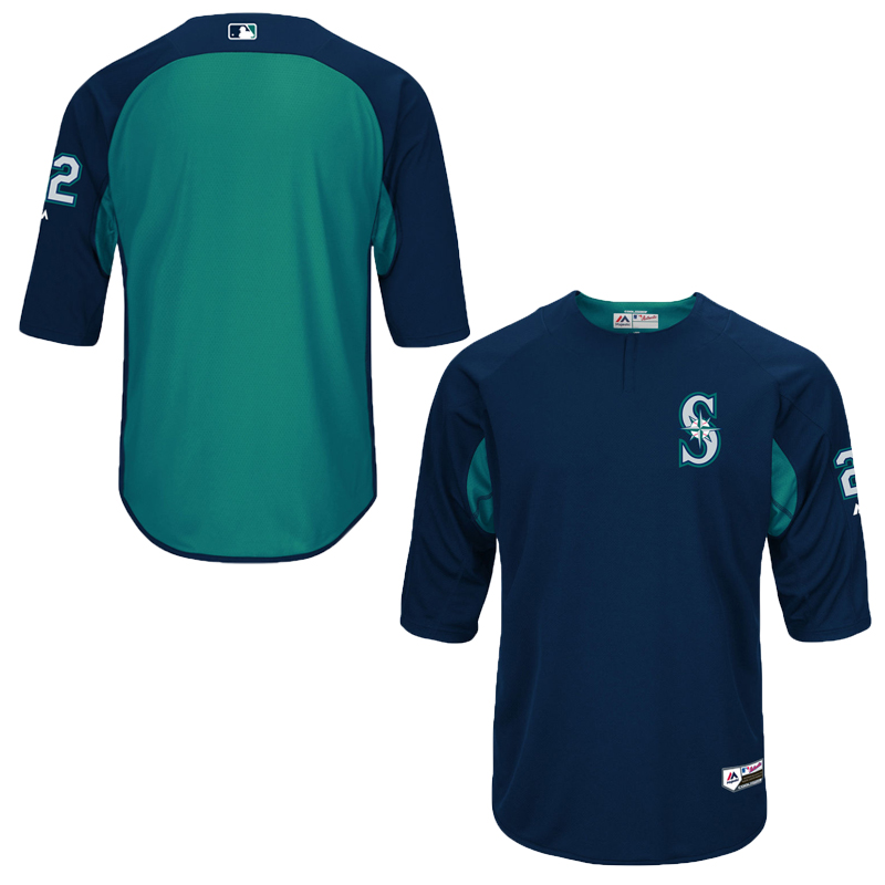 Men Seattle Mariners Robinson Cano On-Field 3/4-Sleeve Player Batting Practice Jersey -  Navy