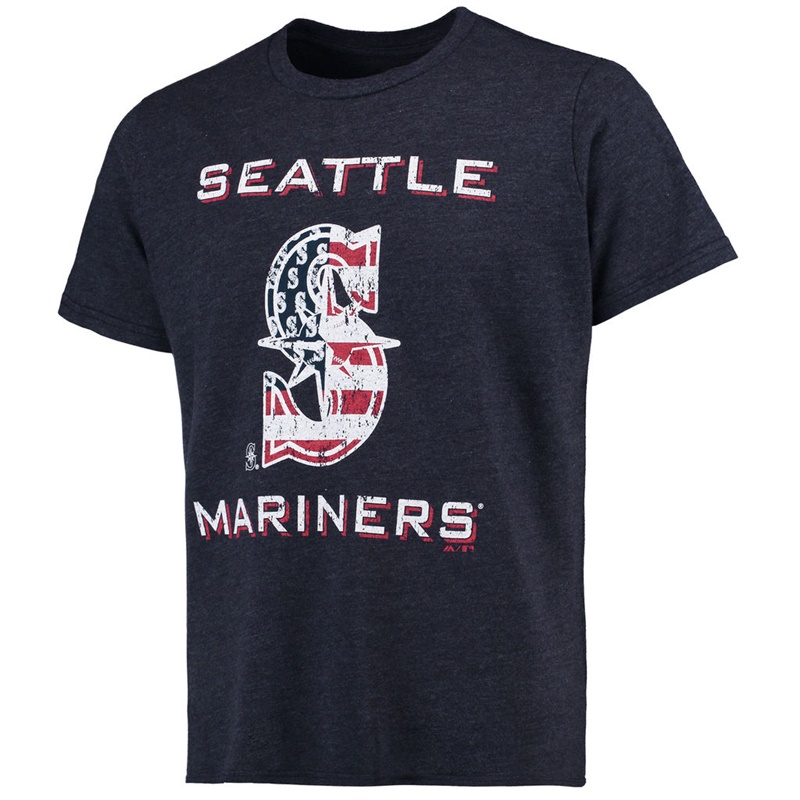 Seattle Mariners Navy Stars & Stripes T-Shirt-Men