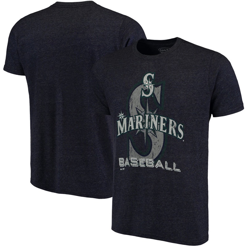 Men Seattle Mariners Navy Visionary Tri-Blend T-Shirt