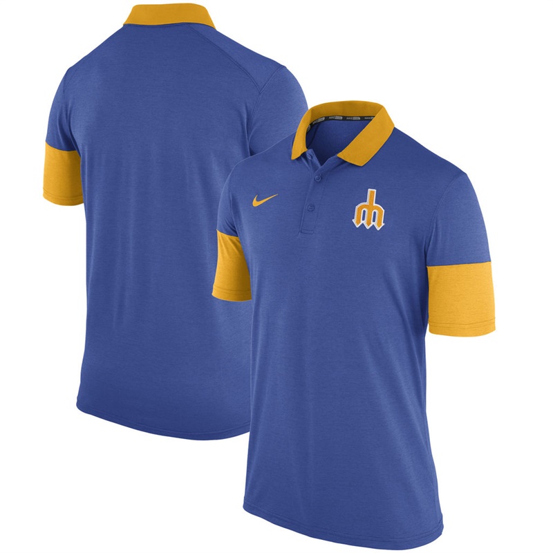 Men Seattle Mariners Royal Fashion Polo Shirt