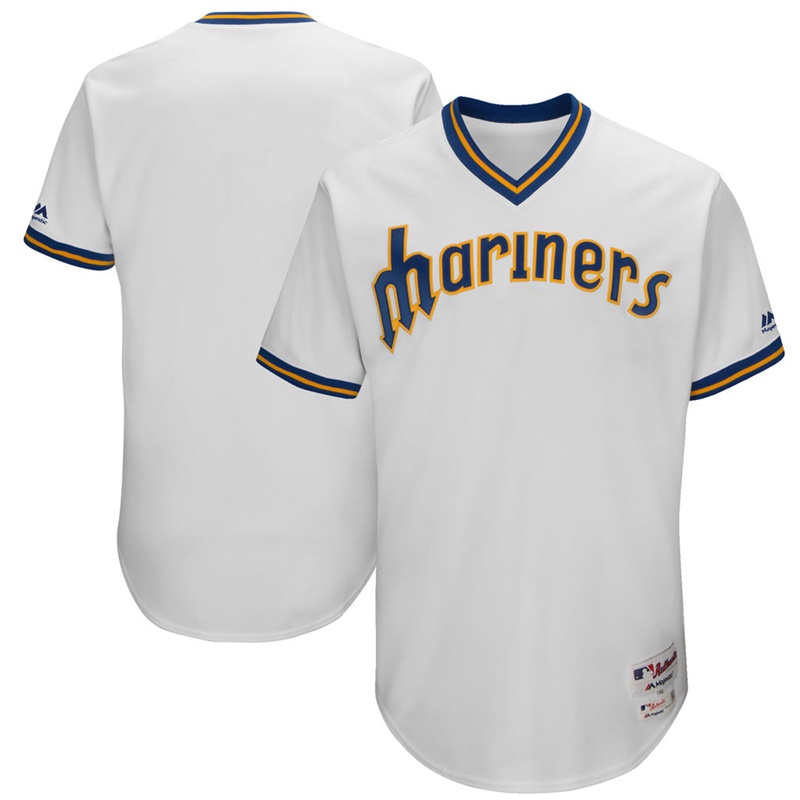 Men Seattle Mariners White 1977 Turn Back The Clock Team Jersey