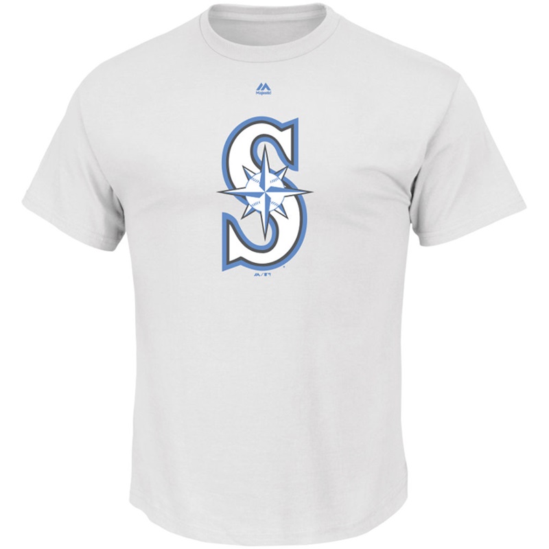 Men Father's Day Logo Seattle Mariners White T-Shirt