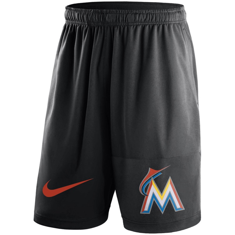 Men Miami Marlins Black Dry Fly Shorts