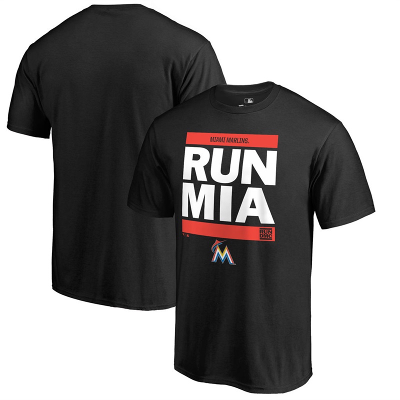 Men Miami Marlins Black RUN CTY T-Shirt