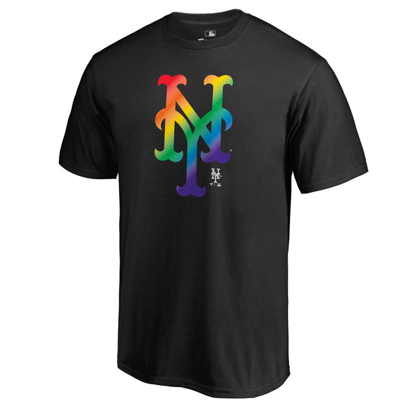 Men New York Mets Pride Big & Tall Black T-Shirt