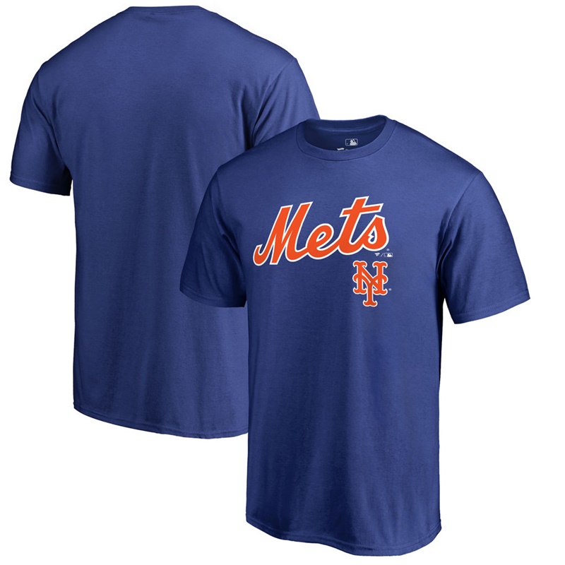 Men New York Mets Team Lockup Big & Tall Blue T-Shirt