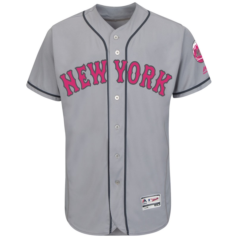 2017 Mother's Day Men New York Mets Gray Flex Base Team Jersey