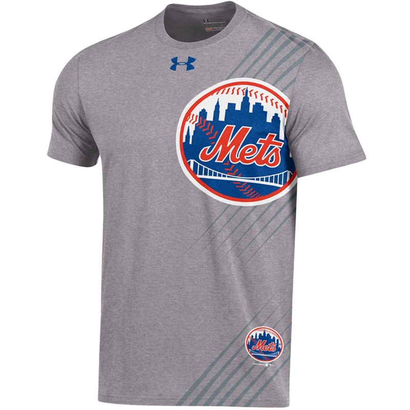 Men New York Mets Limitless Logo Tri-Blend Gray T-Shirt