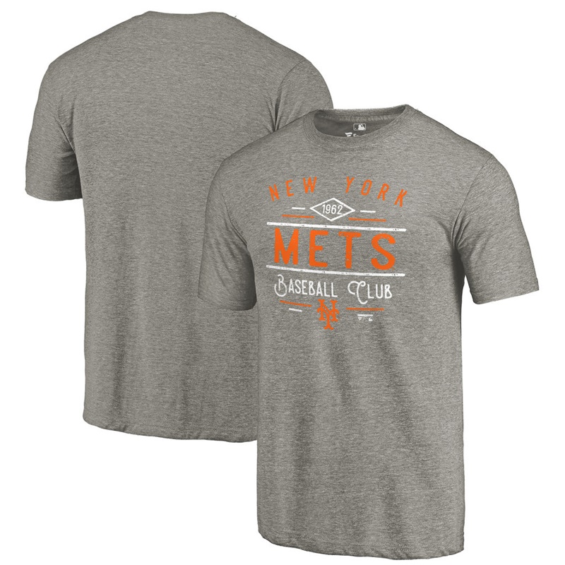 New York Mets Gray Tri-Blend Doubleday T-Shirt - Men