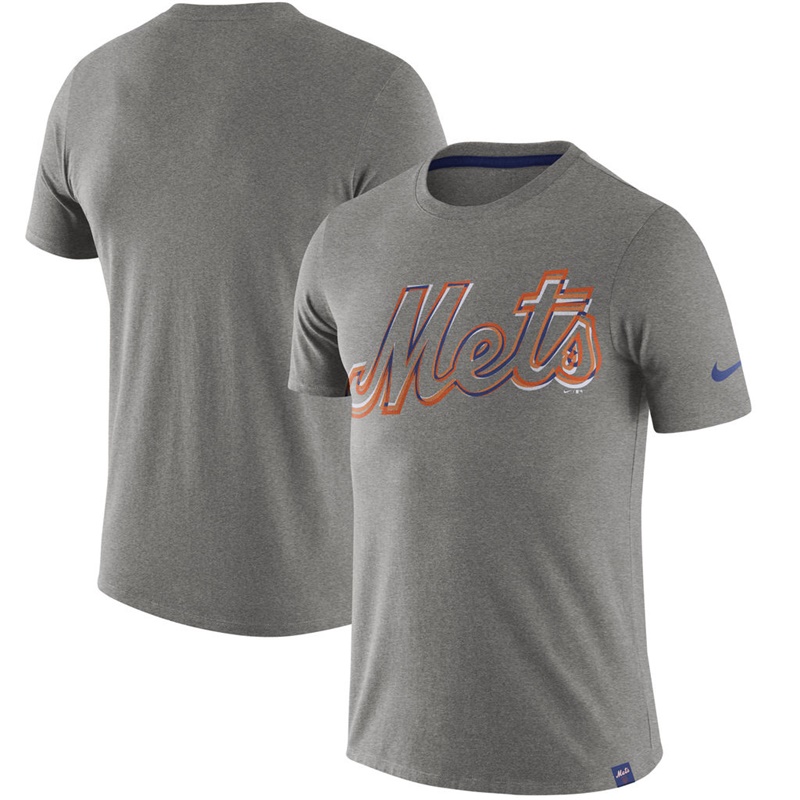 Men New York Mets Heathered Gray Marled T-Shirt