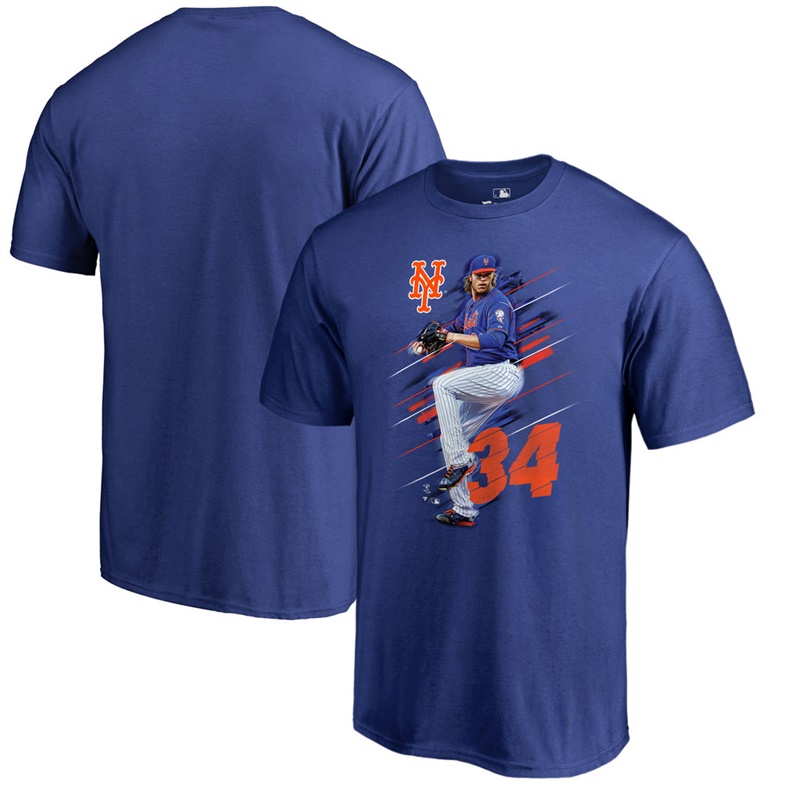 Men New York Mets Noah Syndergaard Fanatics Branded Fade Away Royal T-Shirt