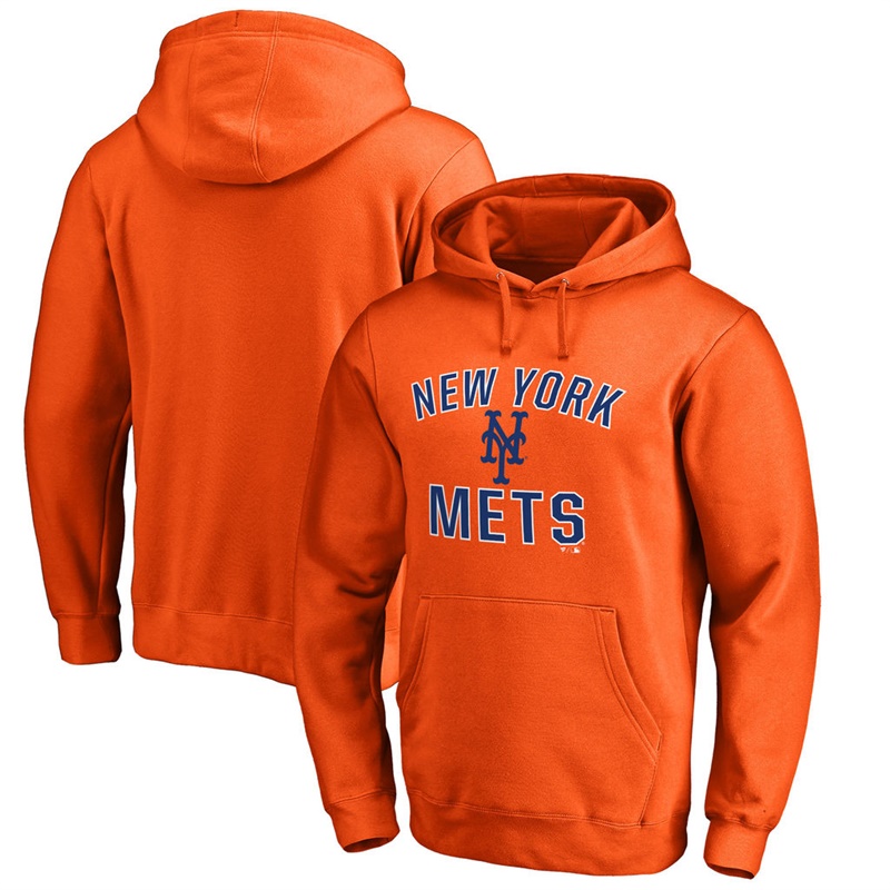 Men New York Mets Orange Victory Arch Pullover Hoodie