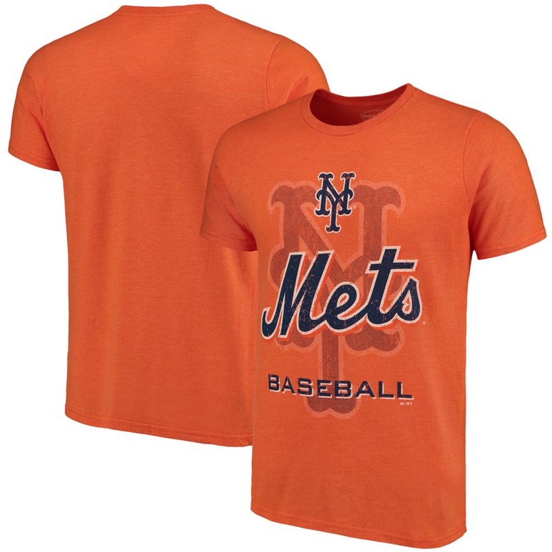 Men New York Mets Orange Visionary Tri-Blend T-Shirt