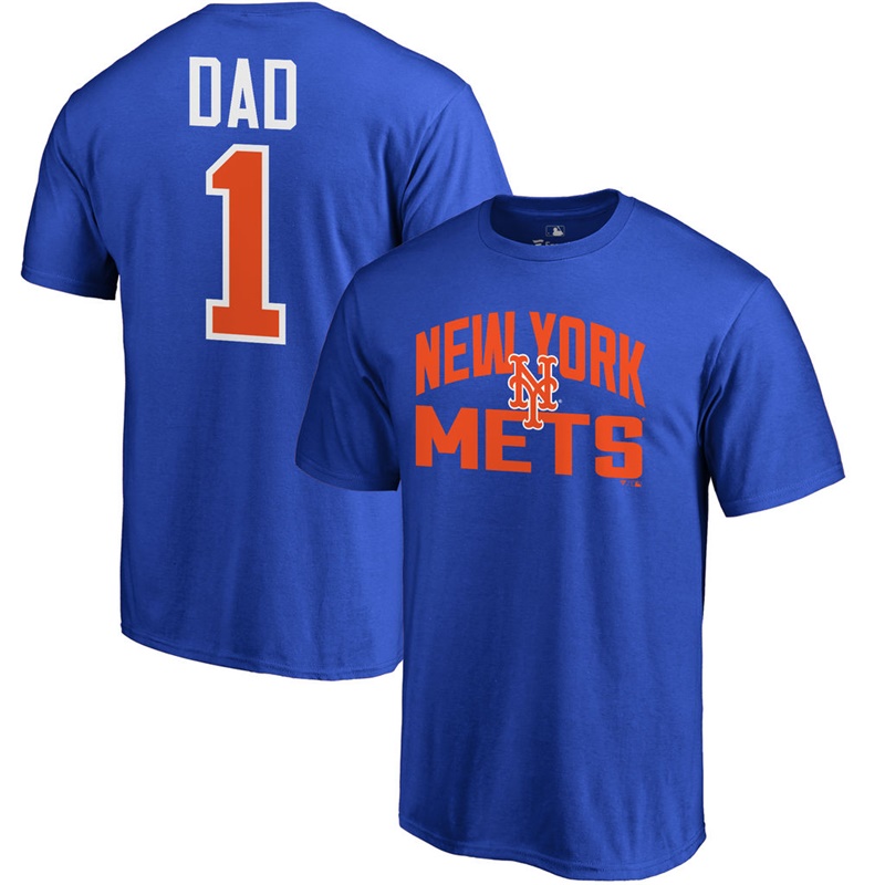 Men Big & Tall New York Mets Dad #1 Royal T-Shirt