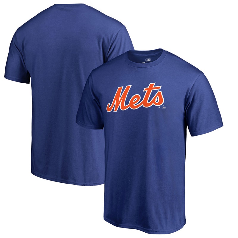 Men New York Mets Big & Tall Team Wordmark Royal T-Shirt