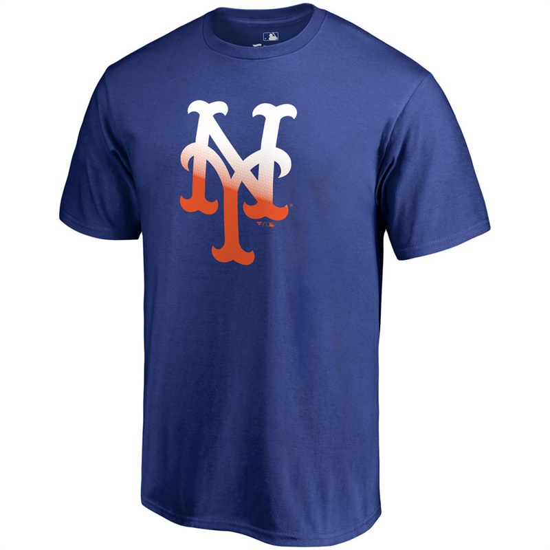 Men New York Mets Royal Gradient Logo T-Shirt