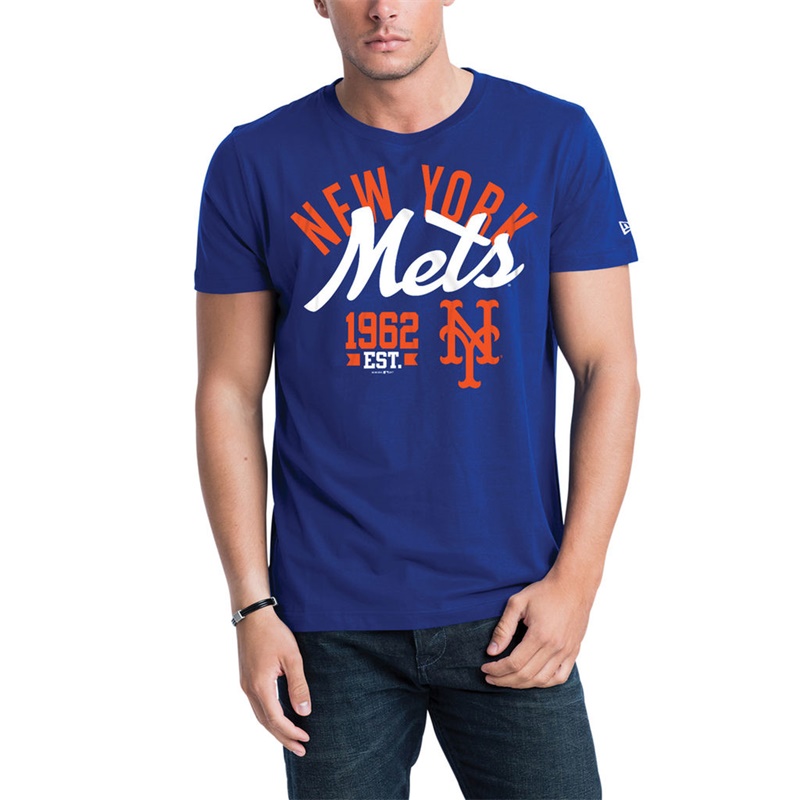 Men New York Mets Royal Script Jersey T-Shirt