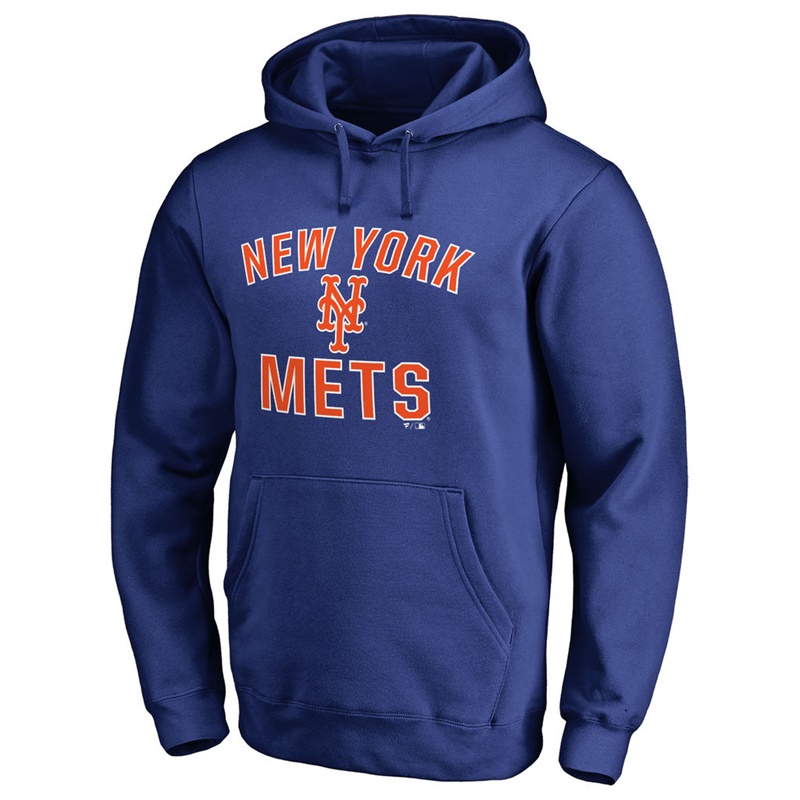 Men New York Mets Royal Victory Arch Pullover Hoodie