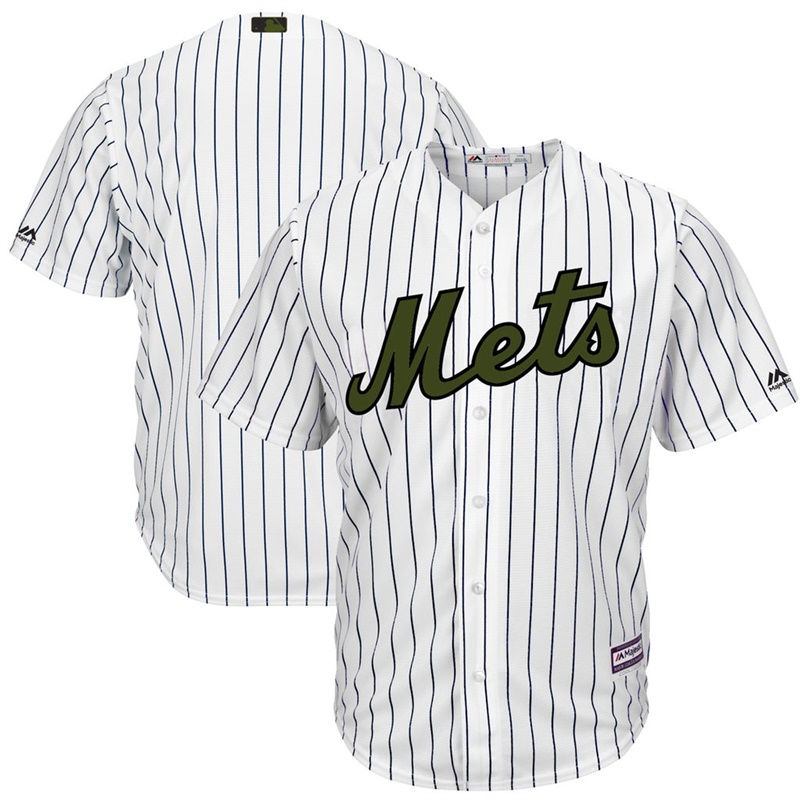 2017 Memorial Day New York Mets Men White Cool Base Team Jersey