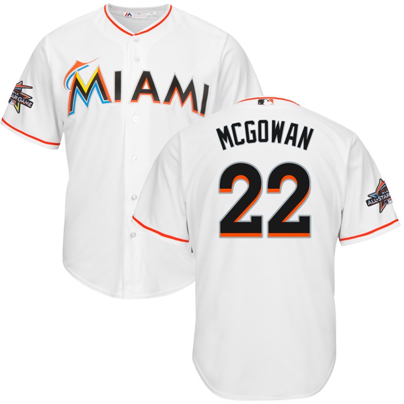 Men Miami Marlins #22 Dustin McGowan 2017 All-Star Game Patch White Cool Base Jersey