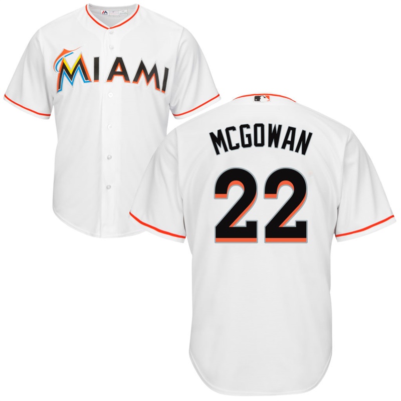 Men Miami Marlins #22 Dustin McGowan Home White Cool Base Jersey