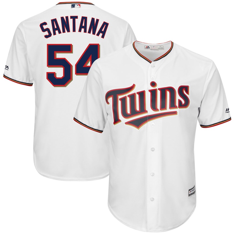 Men Ervin Santana #54 Minnesota Twins Home White Cool Base Jersey