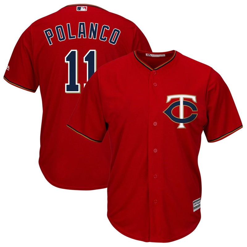 Men Jorge Polanco #11 Minnesota Twins Replica Alternate Scarlet Cool Base Jersey