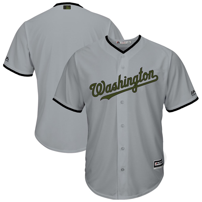 2017 Memorial Day Washington Nationals Men Gray Cool Base Team Jersey