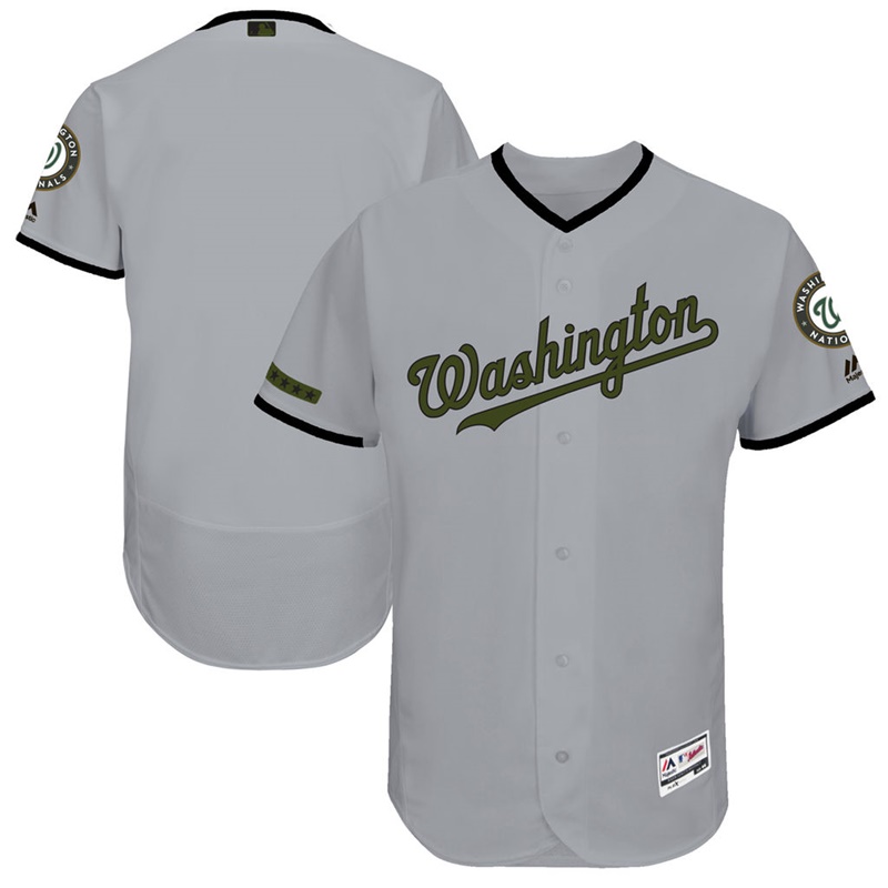 2017 Memorial Day Men Washington Nationals Gray Flex Base Team Jersey