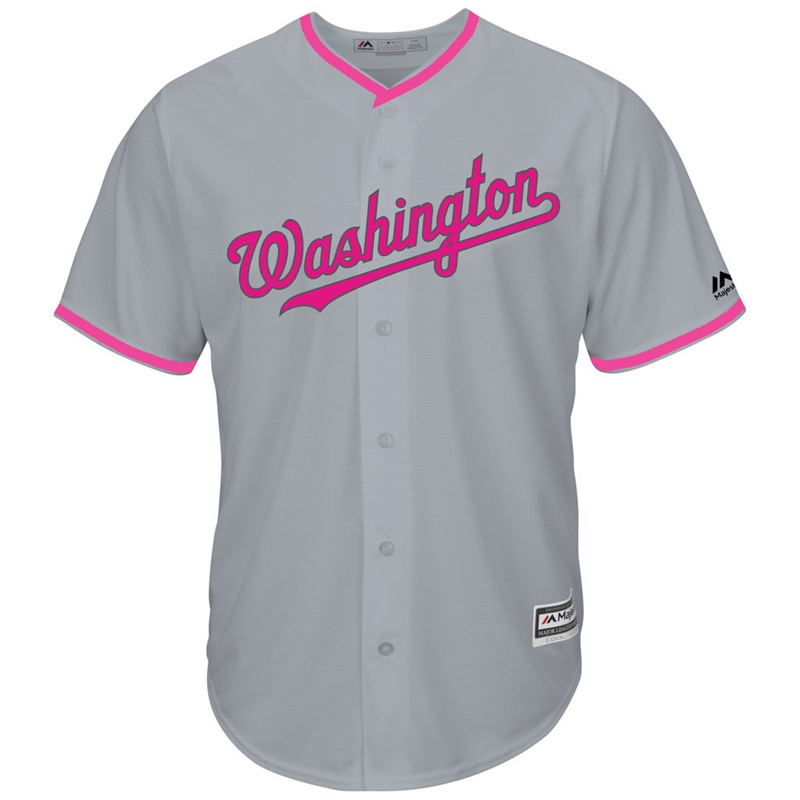 2017 Mother's Day Washington Nationals Men Gray Cool Base Replica Jersey