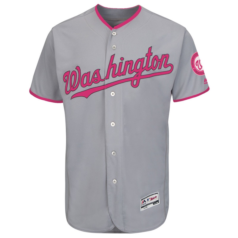 2017 Mother's Day Men Washington Nationals Gray Flex Base Team Jersey