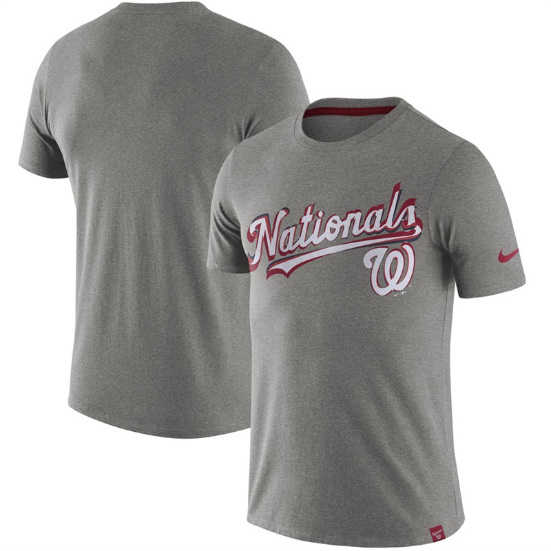 Men Washington Nationals Heathered Gray Marled T-Shirt