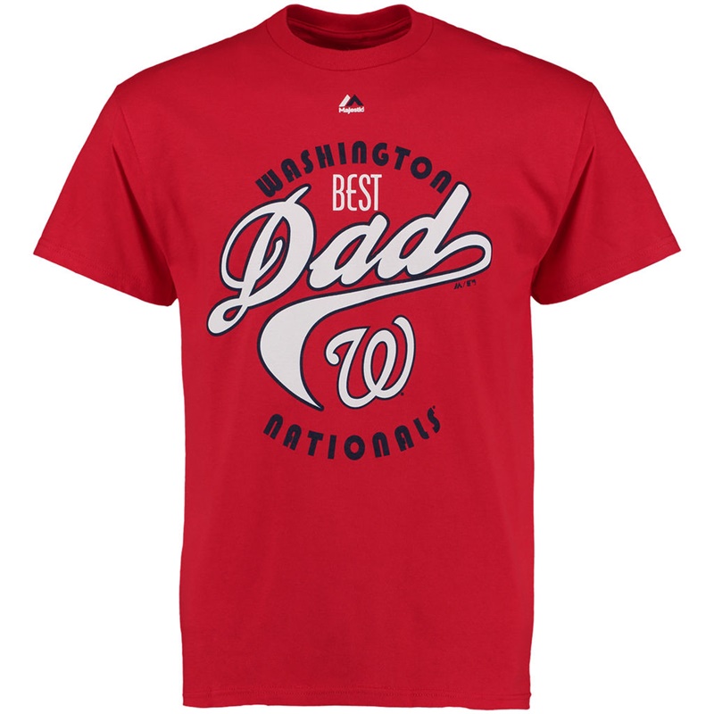 Men Best Dad Washington Nationals Red T-Shirt