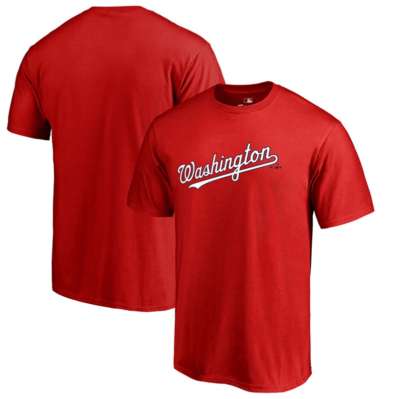 Men Washington Nationals Big & Tall Team Wordmark Red T-Shirt