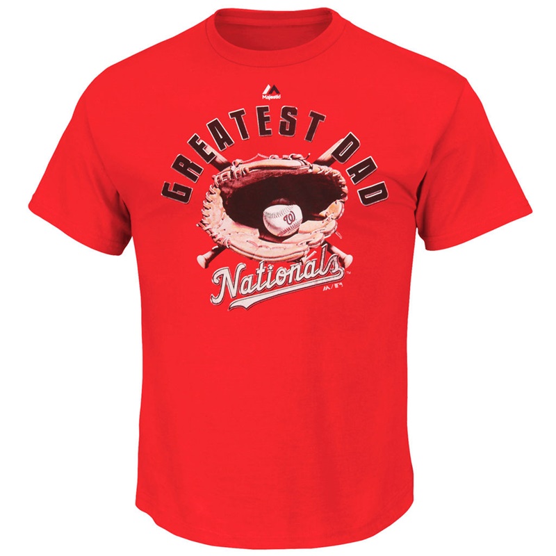 Men Greatest Dad II Washington Nationals Red T-Shirt