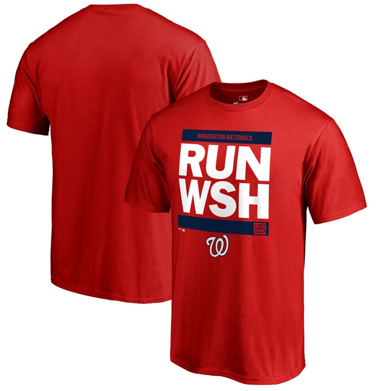 Men Washington Nationals Red RUN CTY T-Shirt