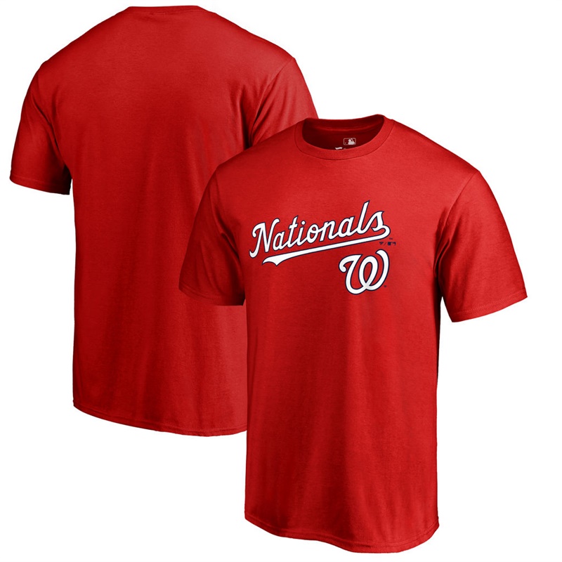 Men Washington Nationals Team Lockup Big & Tall Red T-Shirt