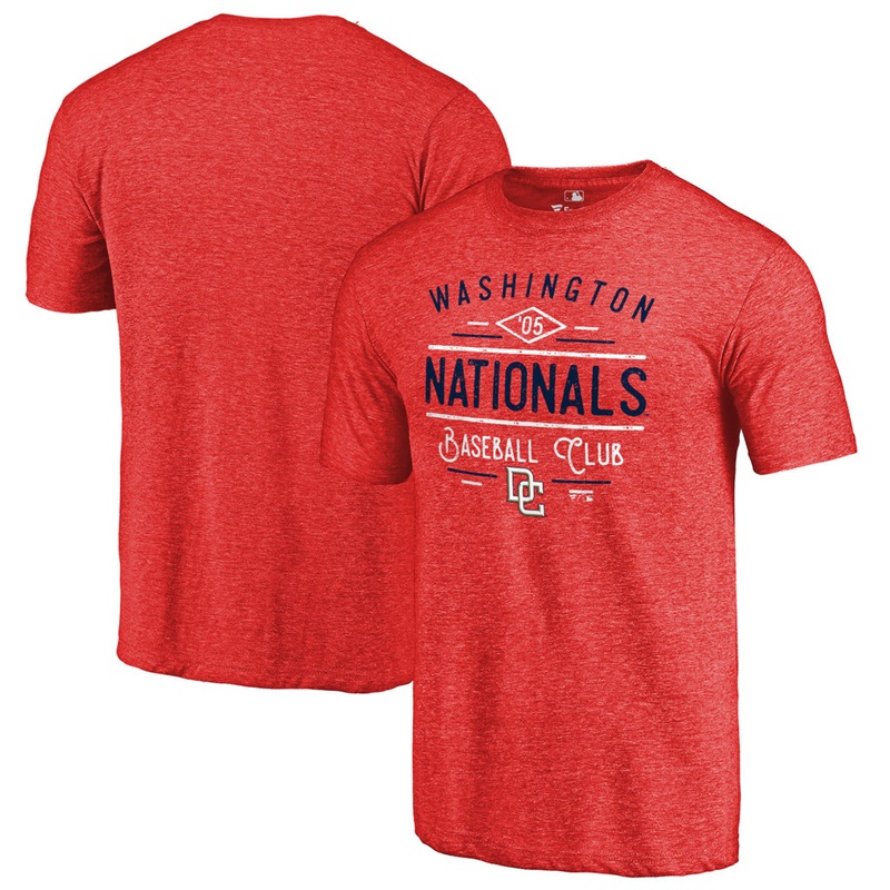 Washington Nationals Red Tri-Blend Doubleday T-Shirt-Men