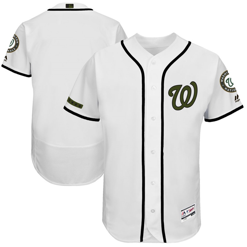 2017 Memorial Day Men Washington Nationals White Flex Base Team Jersey