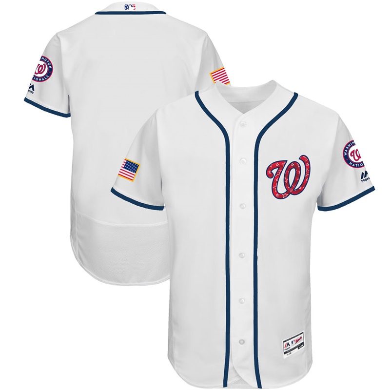 Independence Day Men Washington Nationals White 2017 Stars & Stripes Flex Base Team Jersey