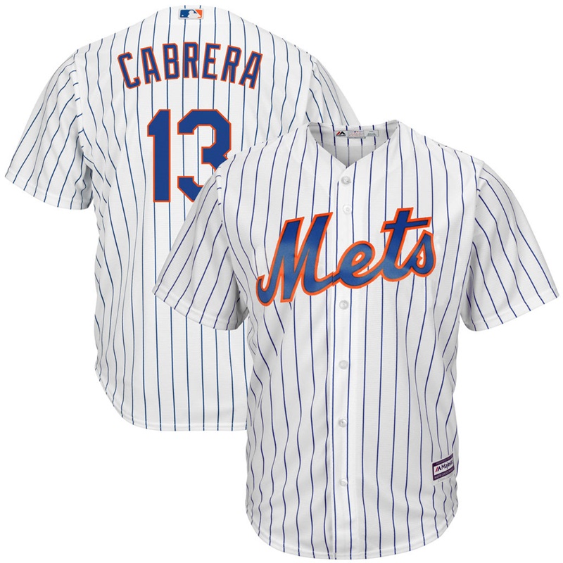 Men Asdrubal Cabrera #13 New York Mets Replica Home White Cool Base Jersey