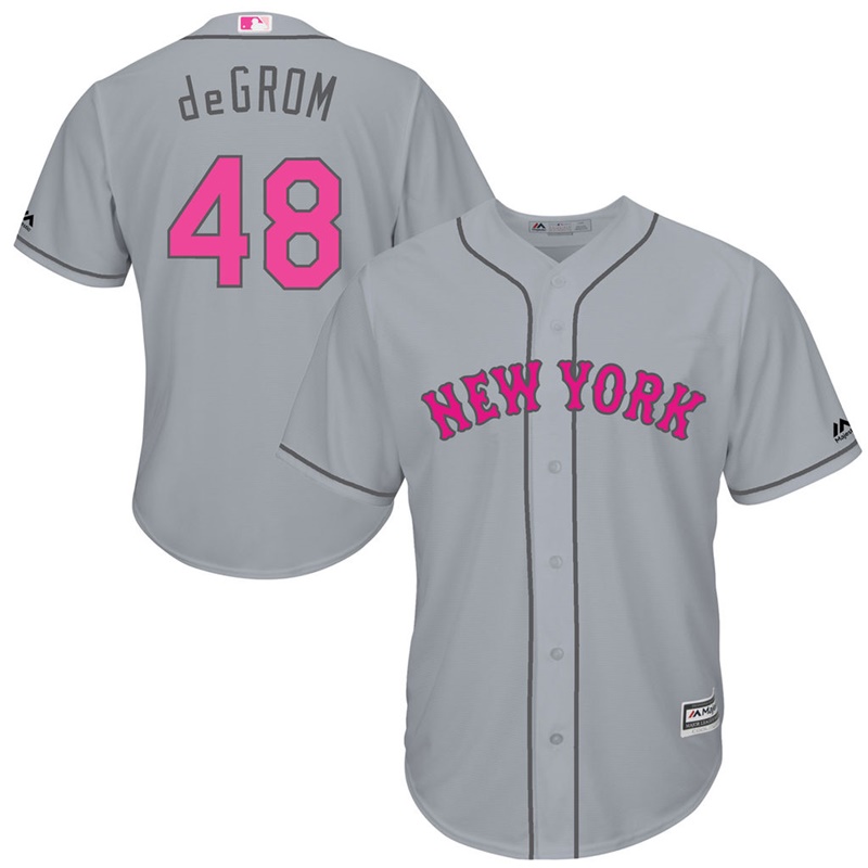 Men 2017 Mother's Day New York Mets #48 Jacob deGrom Gray Cool Base Jersey