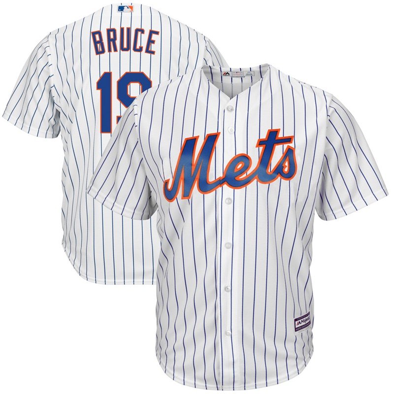 Men New York Mets #19 Jay Bruce Home White Cool Base Jersey